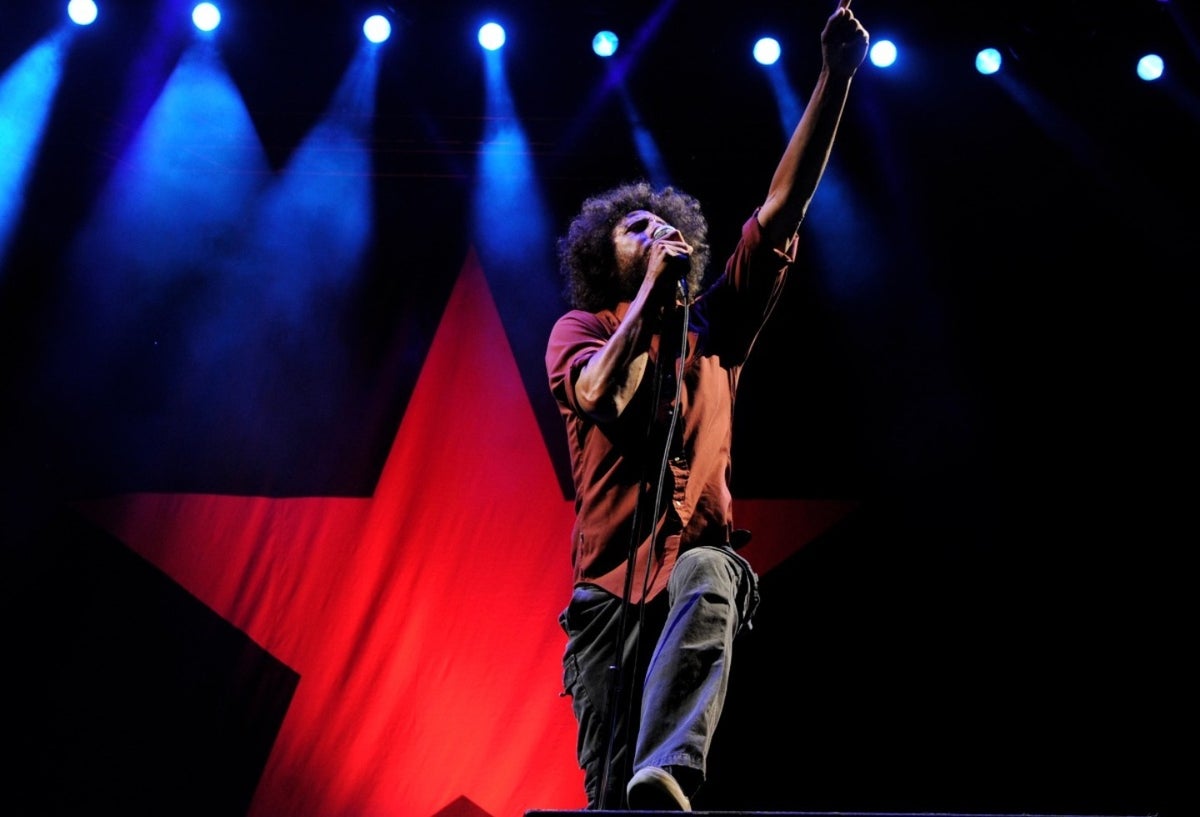 Zack de la Rocha, con Rage Against the Machine, el 31 de julio de 2011