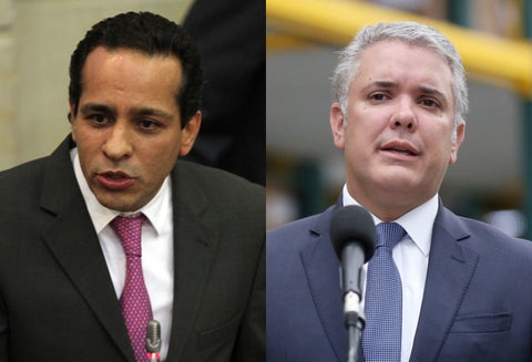 El senador Alexnader López y el presidente Iván Duque.