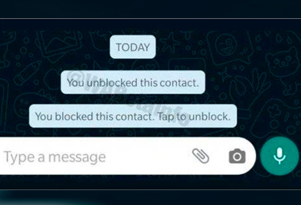 Notificación de bloqueo en WhatsApp