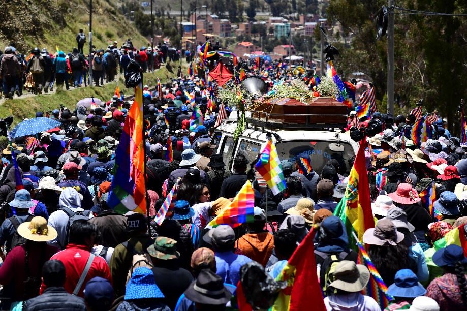 Manifestaciones en Bolivia