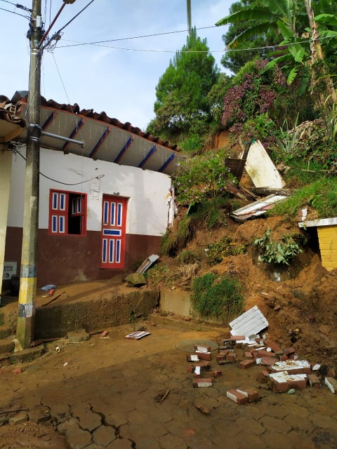 Casas afectadas en Jericó