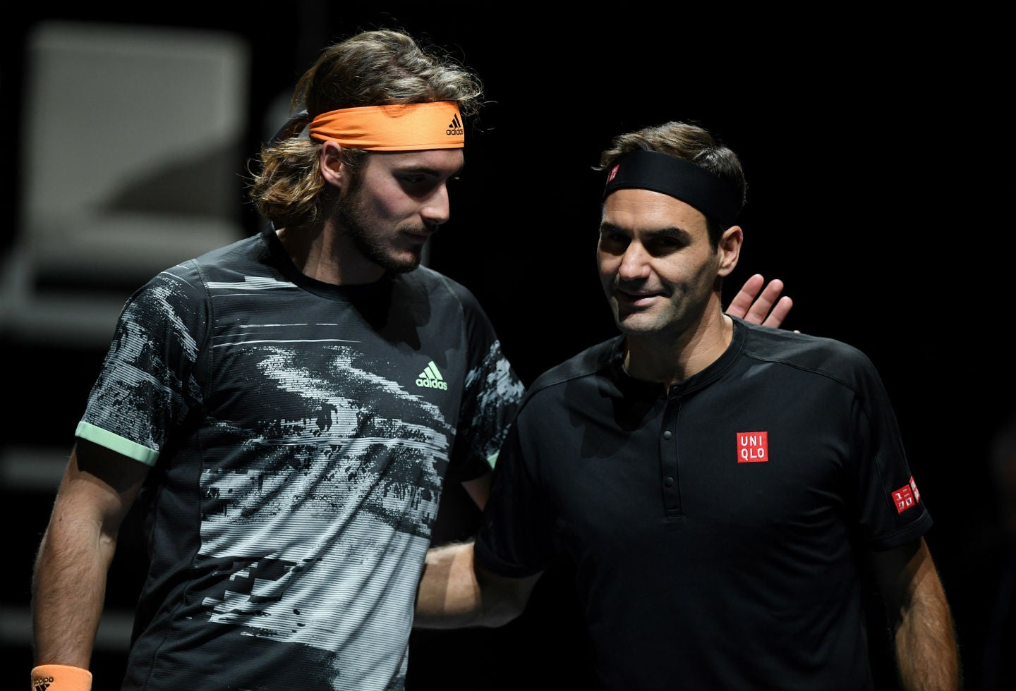 Stefanos Tsitsipas y Roger Federer