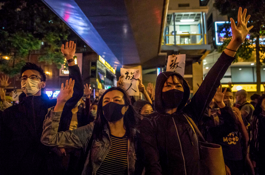 Manifestaciones pacíficas en Hong Kong