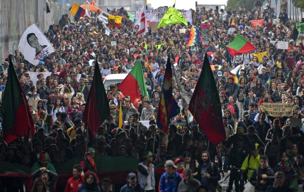 Indígenas se unieron a las marcha en Bogotá