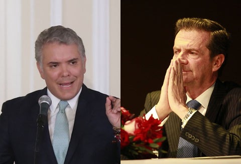 El presidente Iván Duque y el exministro Fernando Londoño.