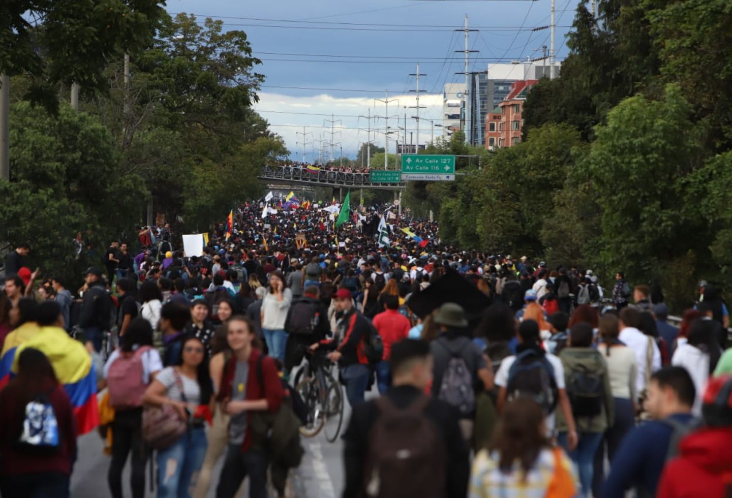 Esta es la primera manifestación, desde el pasado 21 de noviembre que se toma la Autopista Norte.