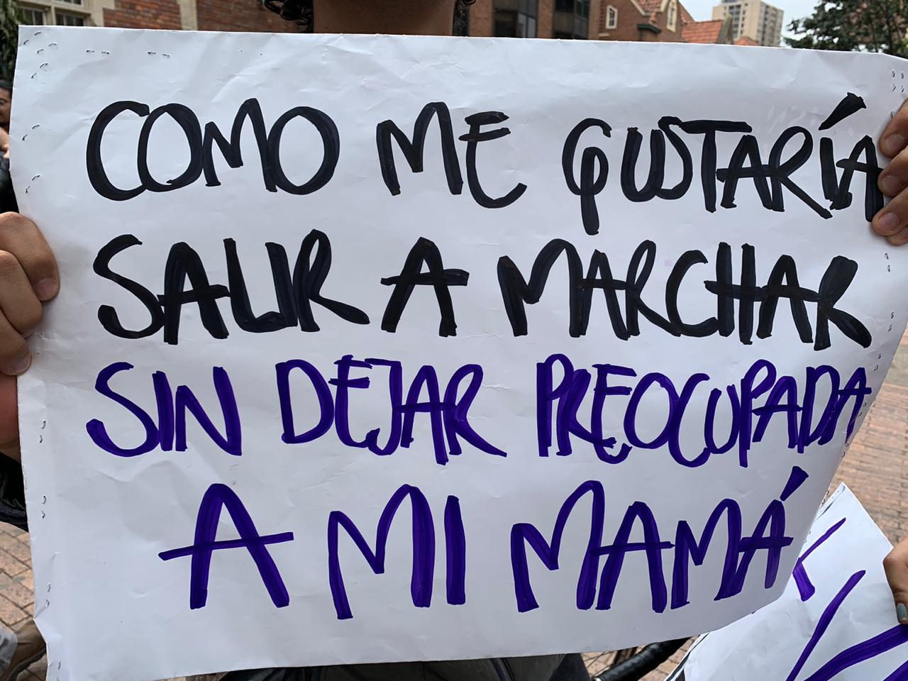 Las pancartas hablan durante las marchas del paro nacional.
