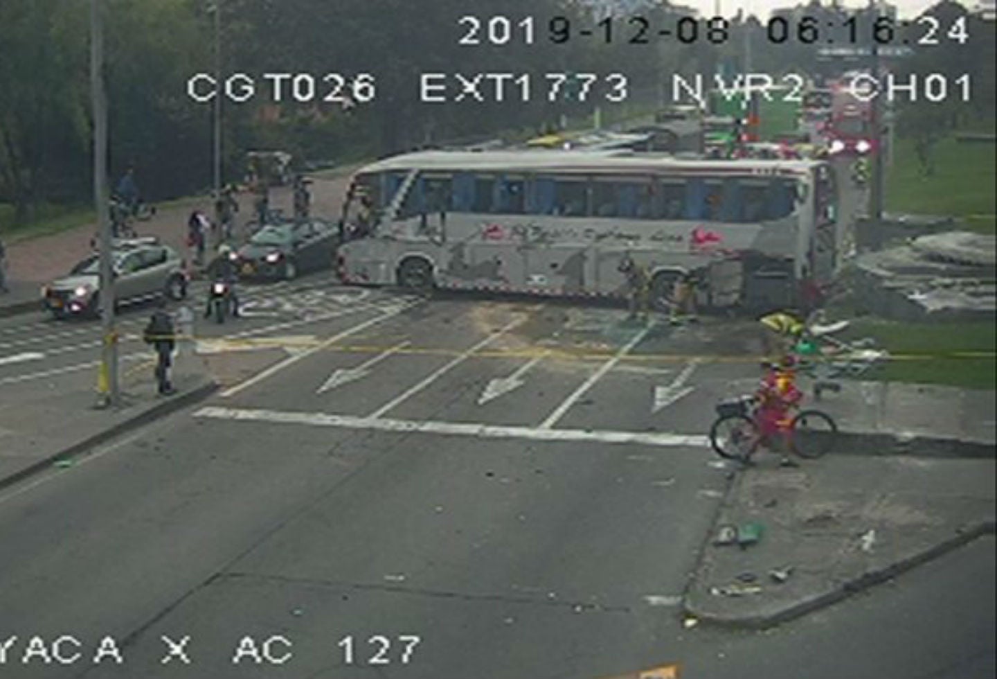 Accidente de bus en la Calle 127 con Av. Boyacá
