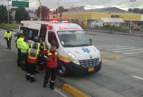 Accidente de motociclista en Niza, Bogotá