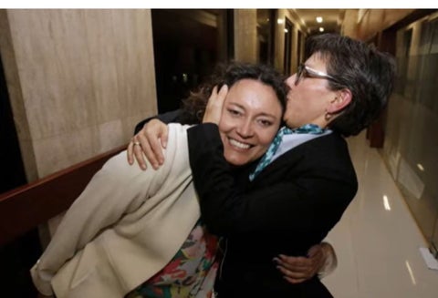 Angélica Lozano y Claudia López
