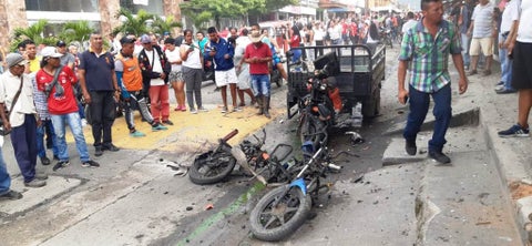 Los explosivos estaban ubicados en una motocicleta.