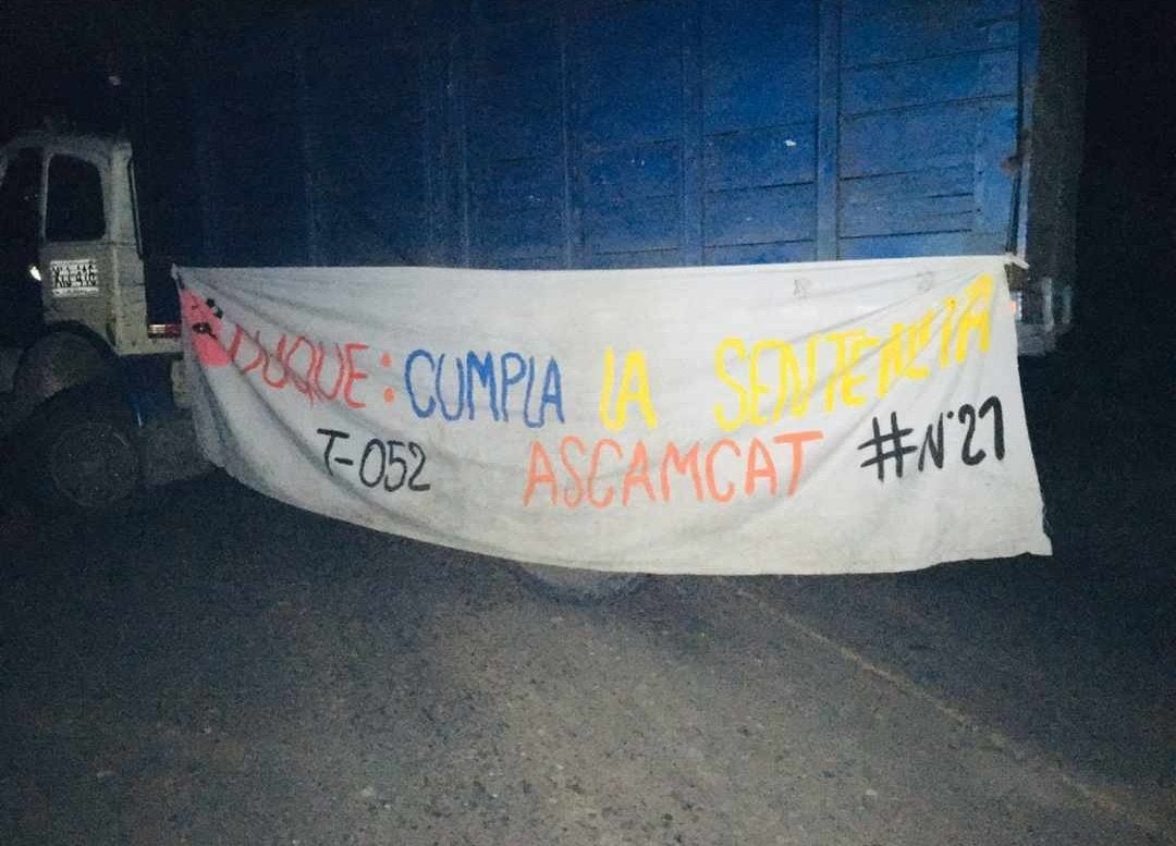 Bloqueo en la vía Cúcuta-Tibú