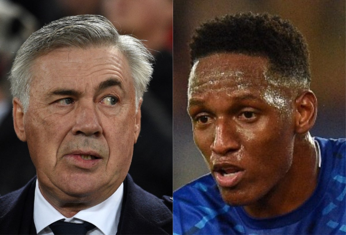 Carlo Ancelotti y Yerry Mina