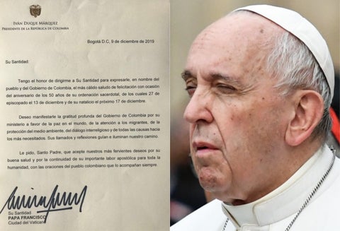 Carta de Iván Duque al papa Francisco