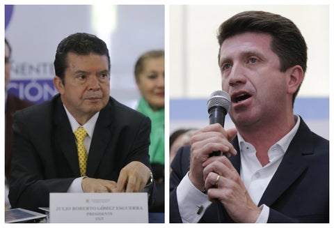 Julio Roberto Gómez, de la CGT y Diego Molano