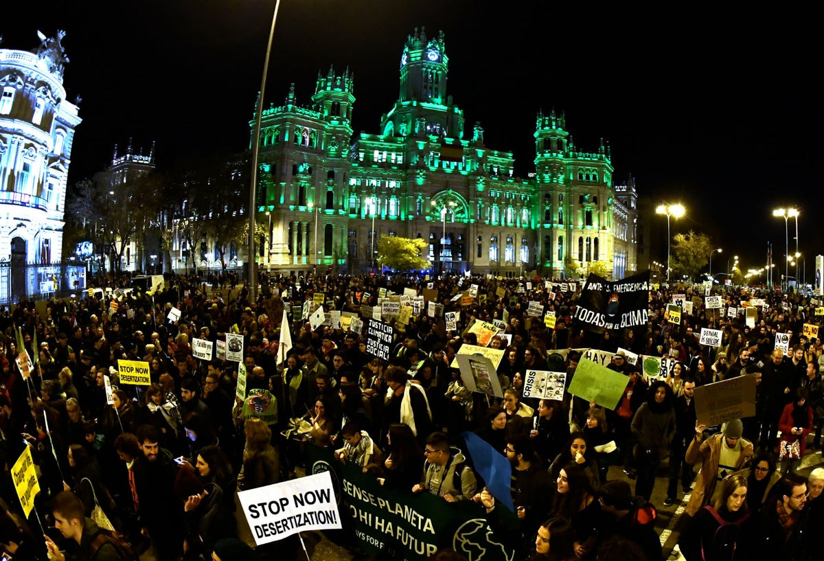 Protestas en Madrid en el marco de la Cumbre del Clima