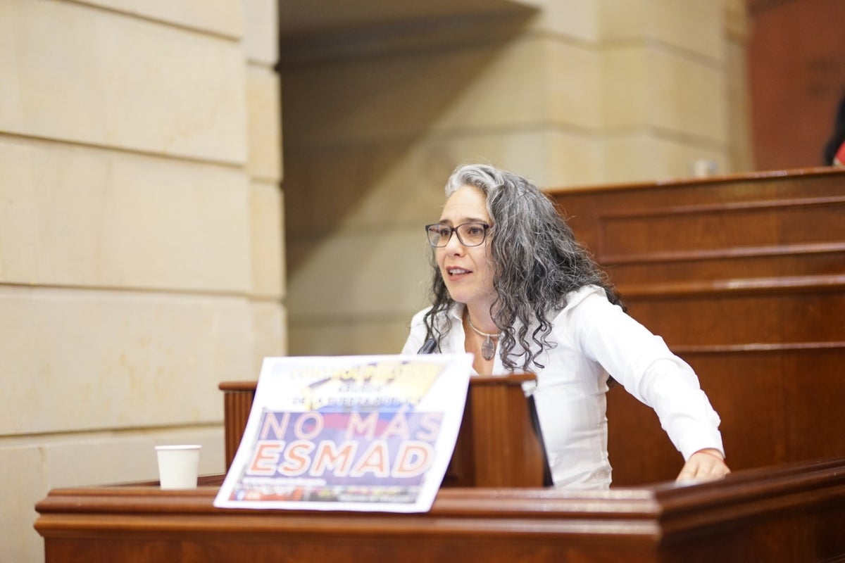 María José Pizarro en el debate al Gobierno por las acciones del Esmad