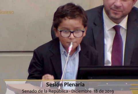 Francisco Javier, niño que irrumpió en el Congreso