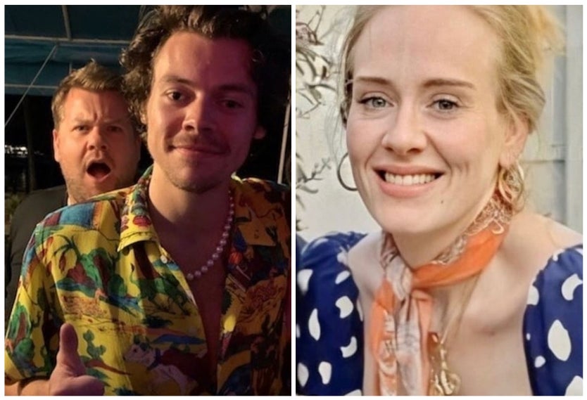 Adele, Harry Styles y James Corden