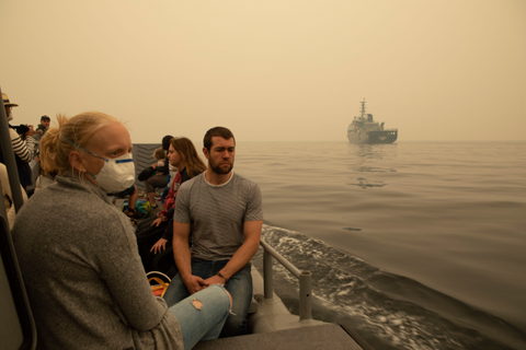 Evacuación por incendios en Australia