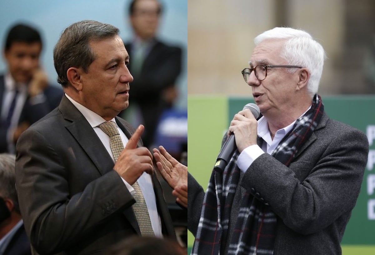 Los senadores Ernesto Macías y Jorge Robledo.