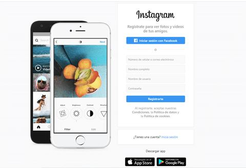 Versión web de Instagram