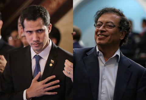 Juan Guaidó y Gustavo Petro