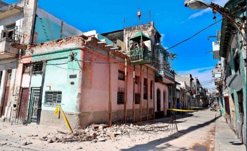Derrumbe de balcón en Cuba