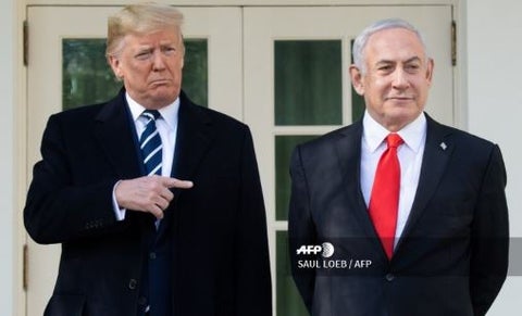 Presidente Donald Trump y primer ministro de Israel, Benjamin Netanyahu