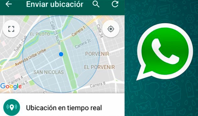 Ubicación en tiempo real de WhatsApp