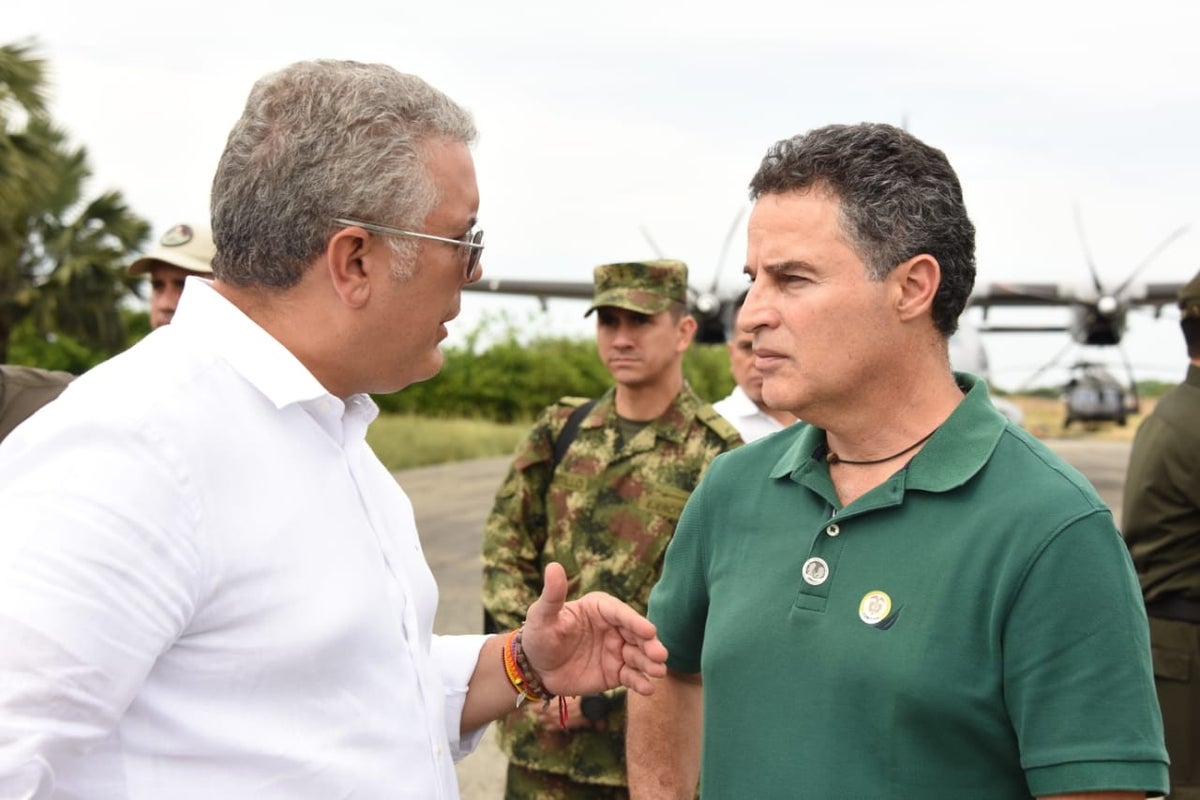 El presidente Iván Duque y el gobernador de Antioquia, Aníbal Gaviria