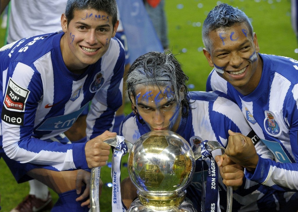 James, Falcao y Guarín en Porto