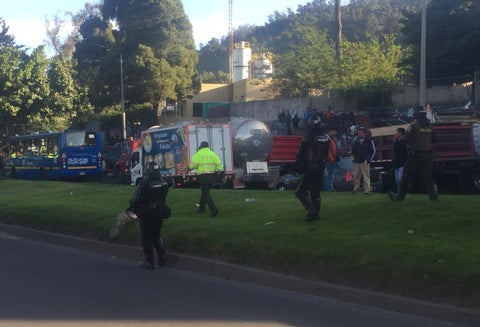 Protesta de camioneros en Bogotá