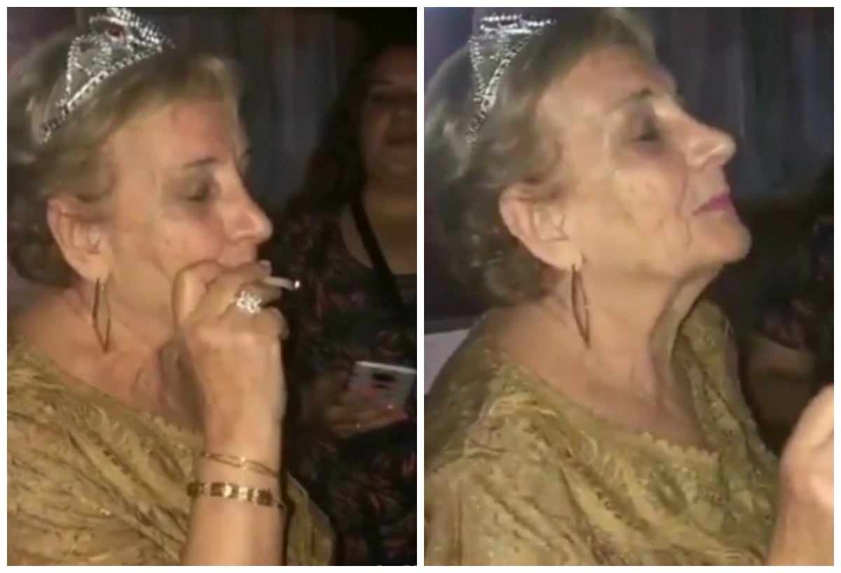 Abuela celebra sus ochenta años fumando marihuana