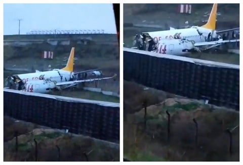 Avión partido en Estambul