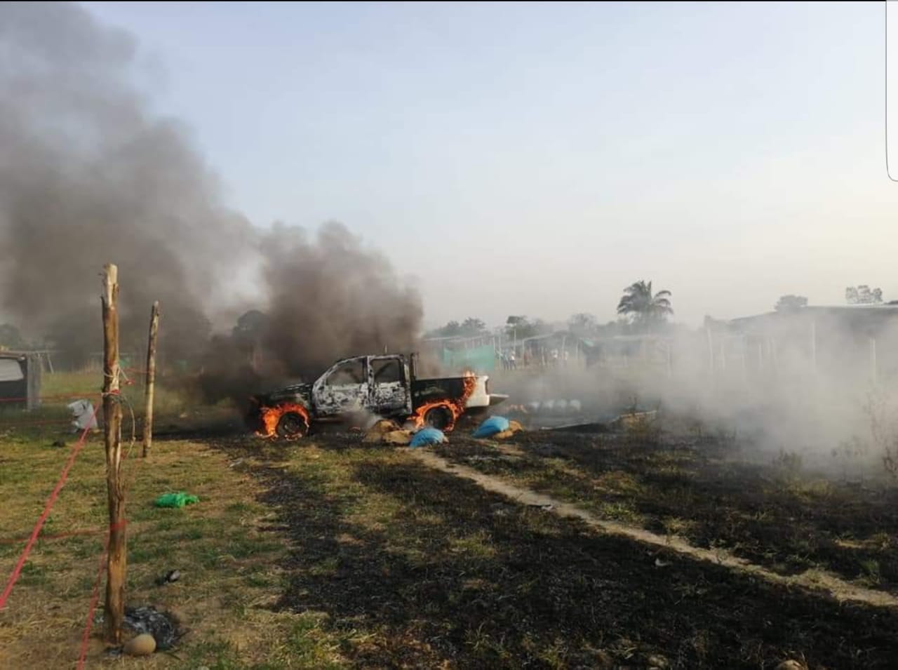 Explosión de automotor en Saravena