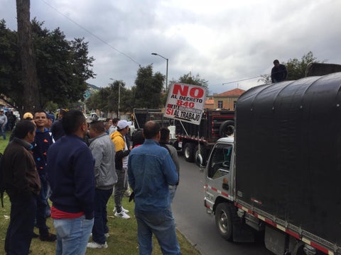 Protesta de camioneros