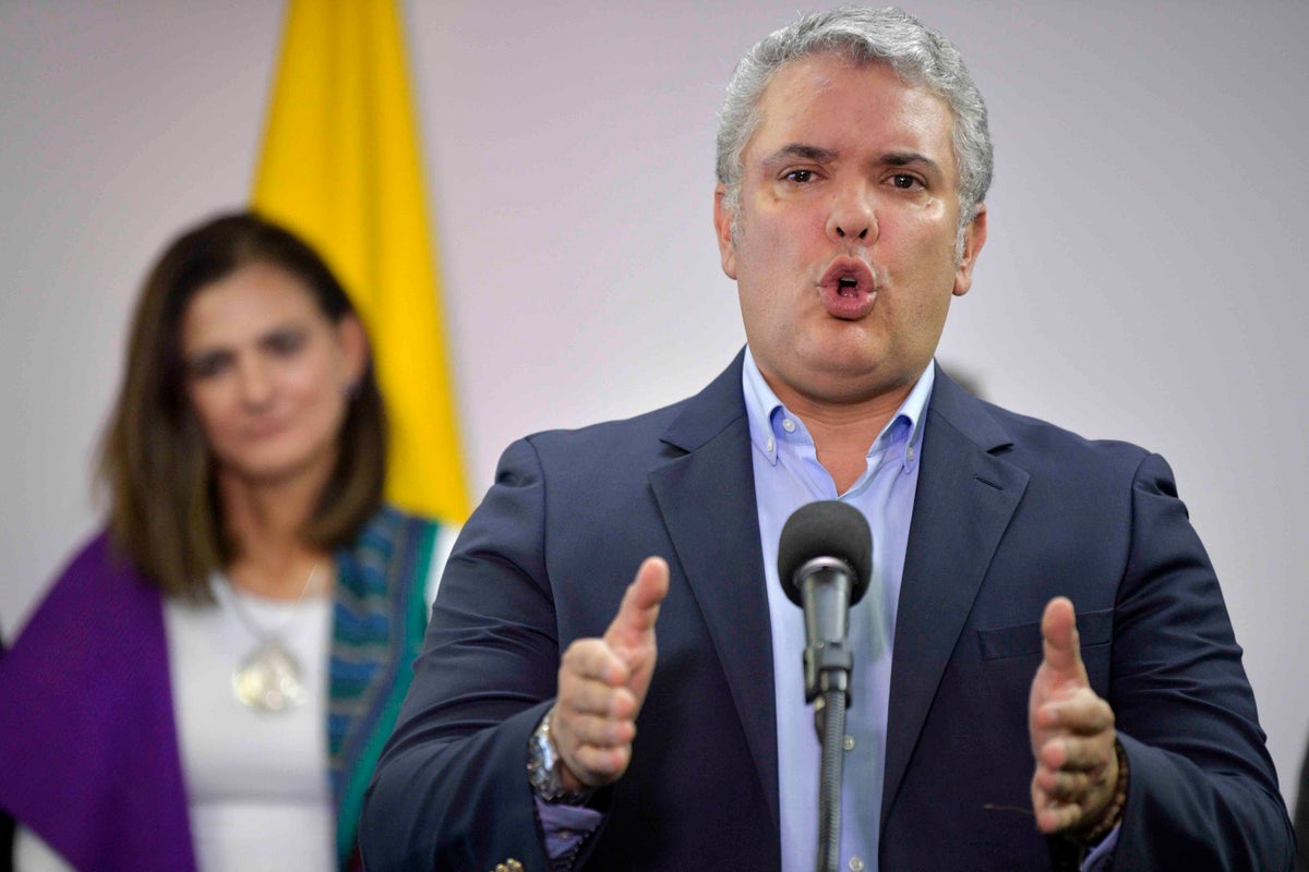 Presidente Iván Duque, haciendo anuncios desde la Casa de Nariño.