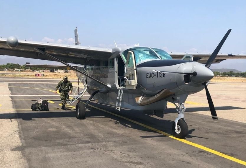 Avión del Ejército que transportó al Ñeñe