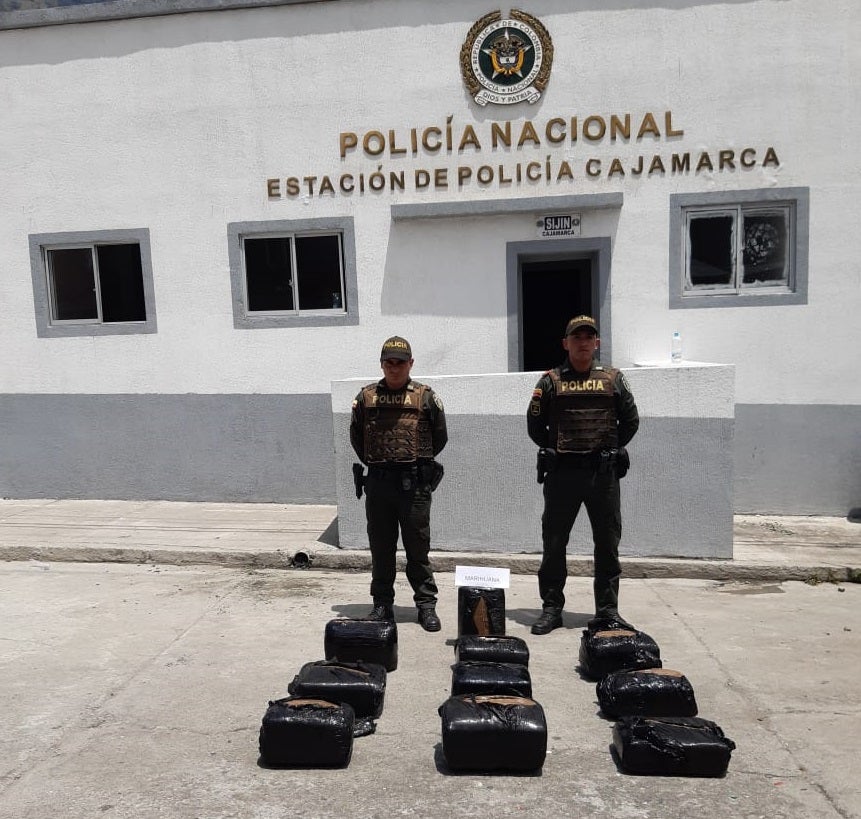 Incautación de marihuana en Cajamarca, Tolima.
