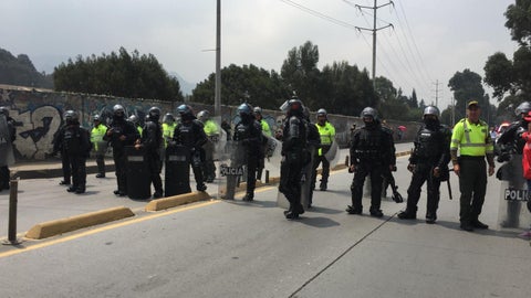 Agentes del Esmad en la localidad de Ciudad Bolívar.