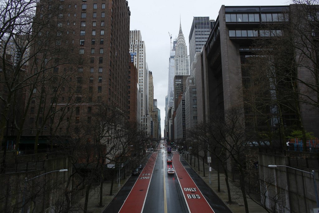 Calles de Nueva York desoladas