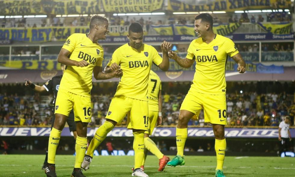 Wilmar Barrios, Frank Fabra y Edwin Cardona en Boca Juniors