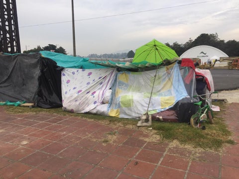 Campamento de venezolanos