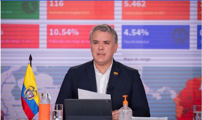Presidente Iván Duque, durante la pandemia en Colombia
