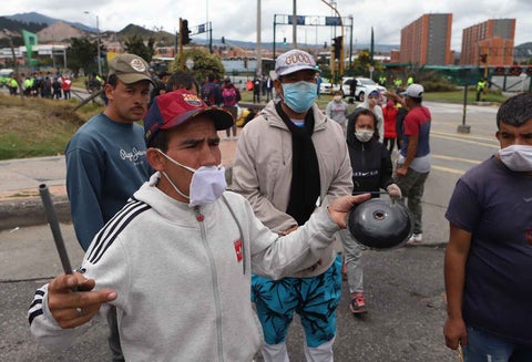 Bloqueos en portal de Usme en medio de la cuarentena en Bogotá