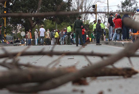Bloqueos en portal de Usme en medio de la cuarentena en Bogotá