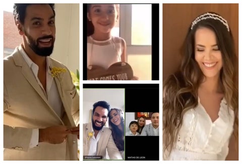Matrimonio virtual de Laura de León y Salomón Bustamante