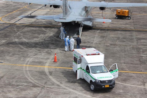 La Fuerza Aérea Colombiana realiza el traslado
