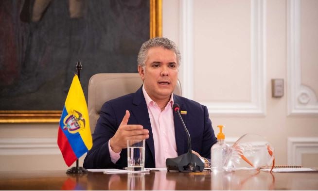 Presidente Iván Duque, durante una intervención desde la Casa de Nariño